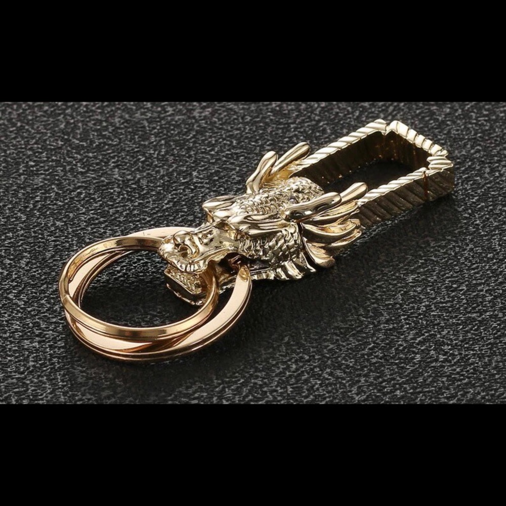 Charm Dragon Head Men Keychain